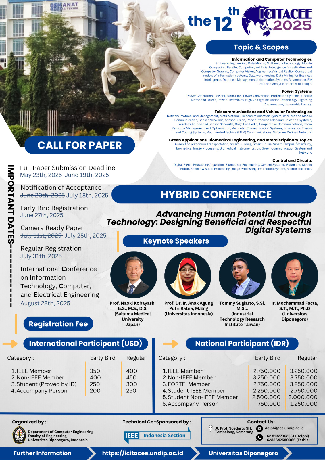 UNDIP Gelar ICITACEE 2025: Konferensi Internasional Bertema Pengembangan Potensi Manusia Melalui Teknologi