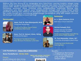 Webinar Edu Data Mining #2 Bahas Pemanfaatan Data-Driven Learning Analytics dalam Dunia Pendidikan