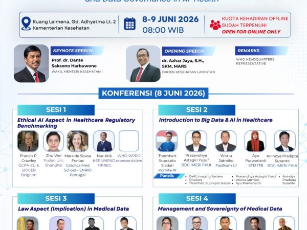 Kementerian Kesehatan Gelar Konferensi Nasional AI-Health 2026, Bahas Etika, Tata Kelola Data, dan Masa Depan Ekosistem Kesehatan Digital Indonesia
