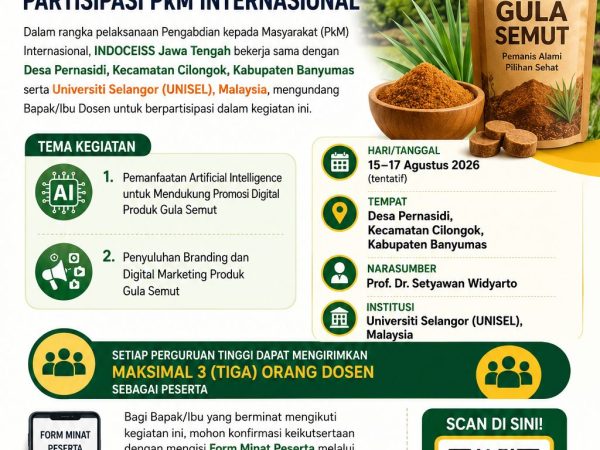 INDOCEISS Jateng dan UNISEL Malaysia Kolaborasi Dorong Digitalisasi UMKM Gula Semut Banyumas