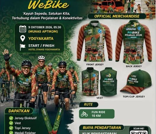 PikBIKE Pitakom 2026 Ajak Peserta MUNAS VII APTIKOM Bersepeda Bersama di Yogyakarta