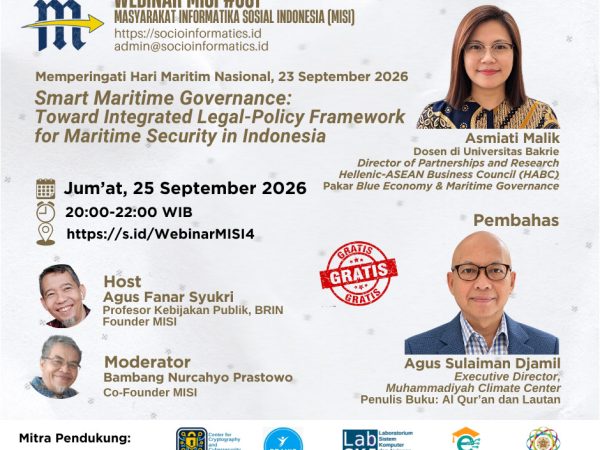 Webinar MISI #081 Bahas Tata Kelola Maritim dan Keamanan Laut Indonesia